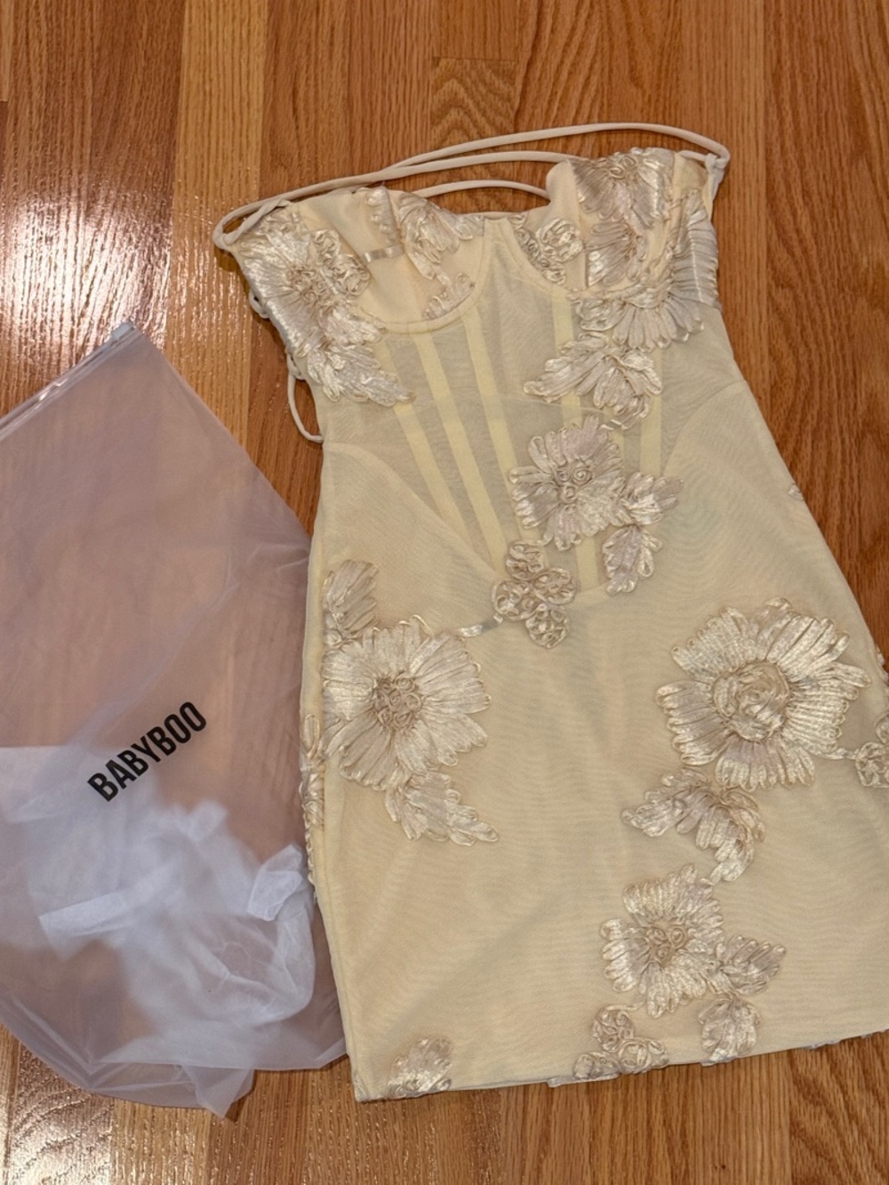 Babyboo Fashion Floral Appliqué Mini Dress